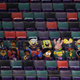 Various Nickelodeon characters in the stands at Saints/Bears game
